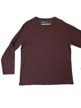 Eddie Bauer Shirt Mens XL Long Sleeved Burgundy